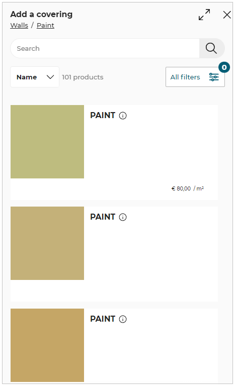Paint catalog