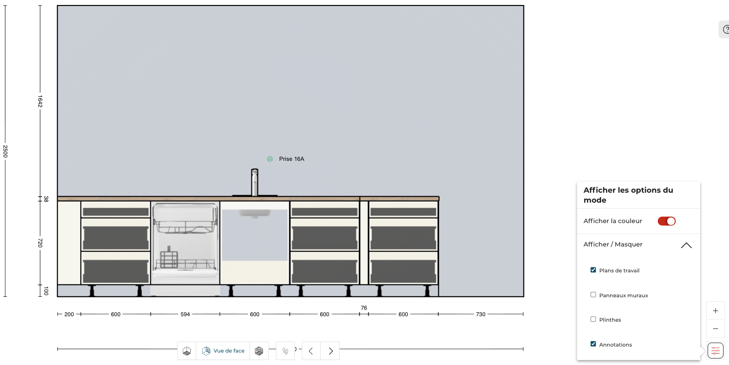 Technical view - Border colors