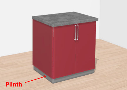 Cabinet with plinths