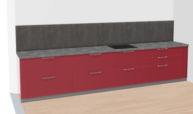 Cabinets with linear plinths